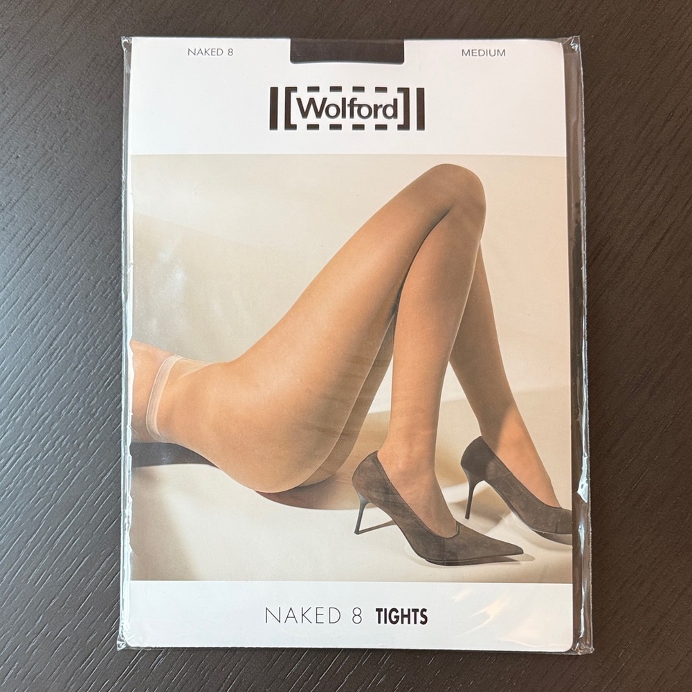 Wolford Naked 8 Sheer Tights in black size medium. NIP